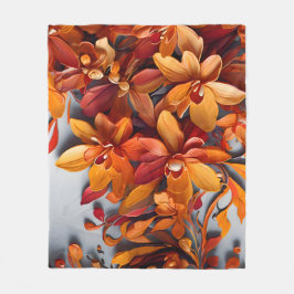 Cobertor De Velo O Design de Padrão Floral Laranja