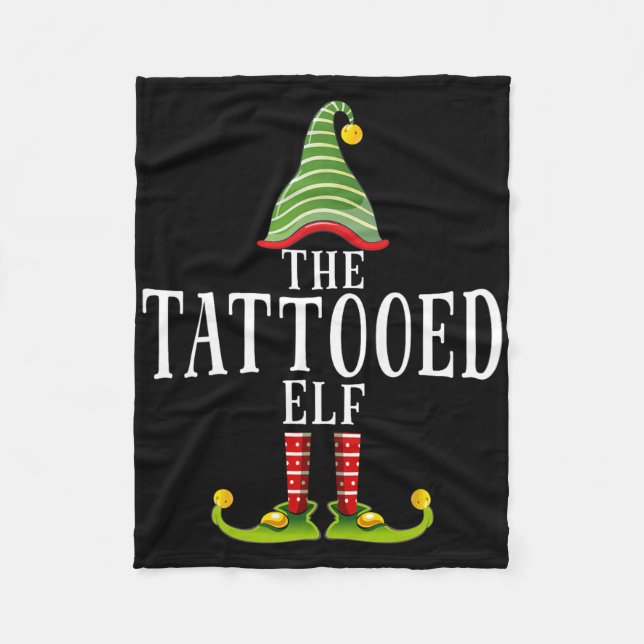 Cobertor De Velo O Elfo Tatuado Roupas de Natal Engraçadas Combinan (Frente)