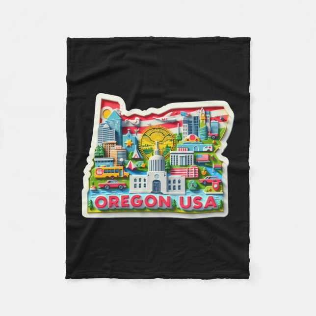Cobertor De Velo O Estado De Oregon No Sticker Dos Eua (Frente)