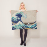 Cobertor De Velo O Excelente Hokusai desceu de Kanagawa. Vintage ja<br><div class="desc">Katsushika Hokusai "A Onda de Excelente de Kanagawa" cobertor de velo. Ilustração do japão Vintage.</div>