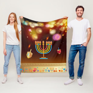 Cobertor De Velo O feriado feliz de Hanukkah ilumina o design