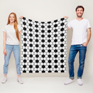 Cobertor De Velo O futebol mata preto e branco