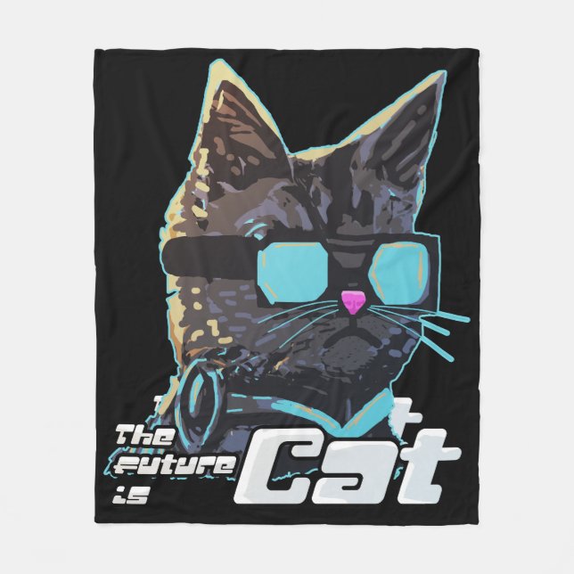 Cobertor De Velo O Futuro é Gato (Frente)