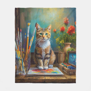 Cobertor De Velo O Gato Artístico