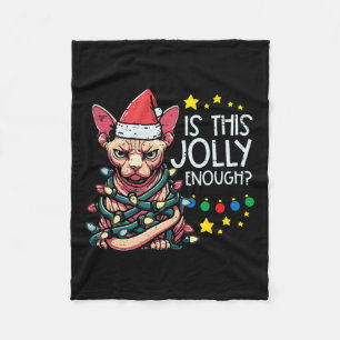 Cobertor De Velo O Gato Irritado De Natal É Um Gato Jolly Suficient