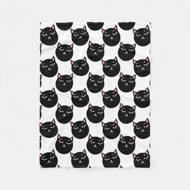 Cobertor De Velo O gato preto dirige o teste padrão, design felino (Frente)