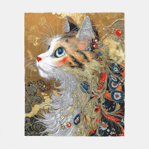 Cobertor De Velo O Gato Zen   Vintage Japonês Ukiyo-e