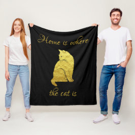 Cobertor De Velo O lar é onde o gato está