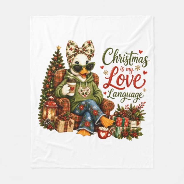 Cobertor De Velo O Natal é Minha Linguagem do Amor (Frente)