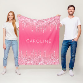 Cobertor De Velo O nome da moça personalizada brilha rosa suave