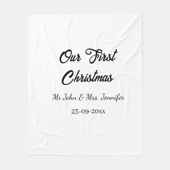 Cobertor De Velo O nosso primeiro Natal, Sr. e Sra. casal, data (Frente)