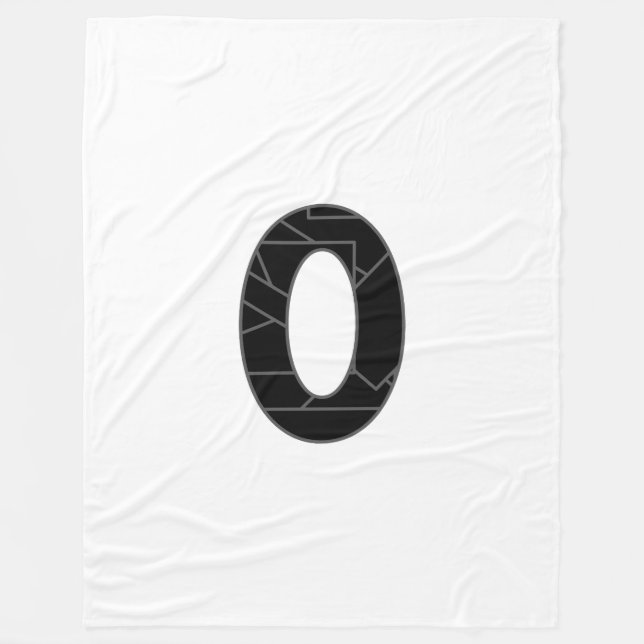 Cobertor De Velo O número zero (0) a preto (Frente)