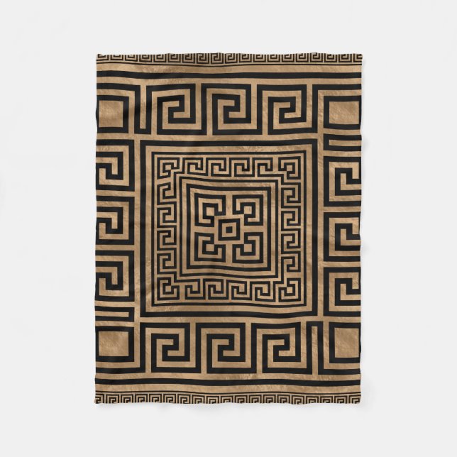 Cobertor De Velo O ornamento chave grego - meandro grego - enegreça (Frente)