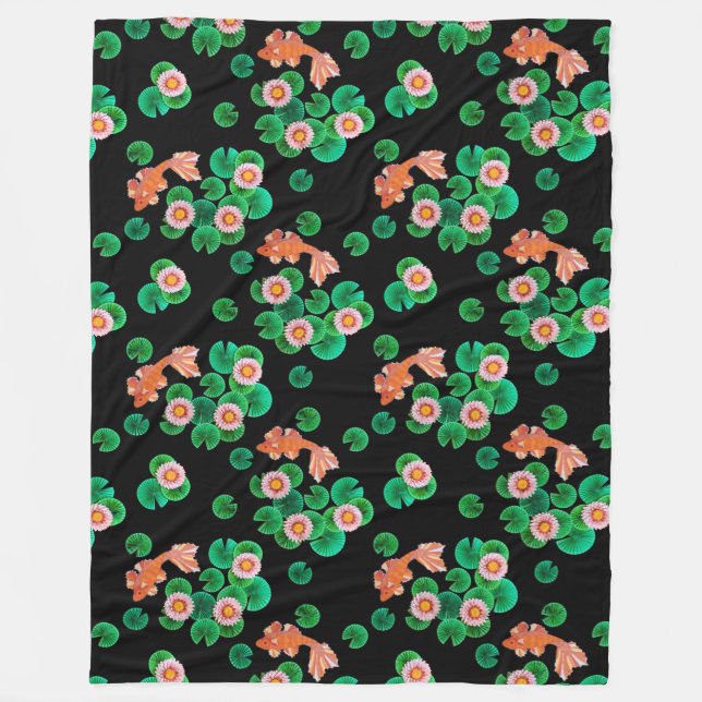 Cobertor De Velo O Papel Koi Pond (Frente)