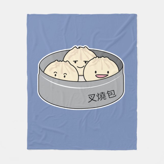 Cobertor De Velo O pequeno almoço chinês do dim sum do bolo da (Frente)