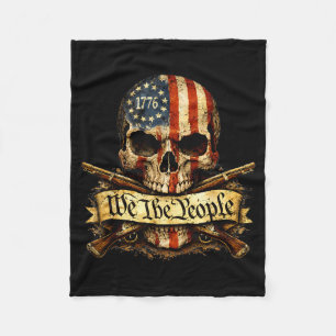 Cobertor De Velo O Povo 1776 Crânio Patriótico Bandeira Americana D