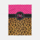 Cobertor De Velo O rosa elegante do impressão do leopardo pontilha (Frente)