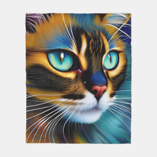 Cobertor De Velo O rosto de um belo ponto de Lynx Siamese