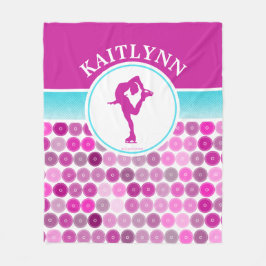 Cobertor De Velo O roxo retro circunda a figura patinador Golly por