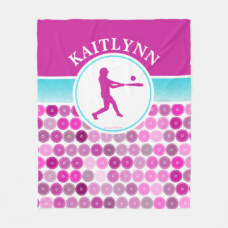 Cobertor De Velo O roxo retro circunda o softball Golly por meninas