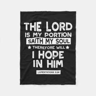 Cobertor De Velo O Senhor é Minha Porção Lamentações 3 24 Citações