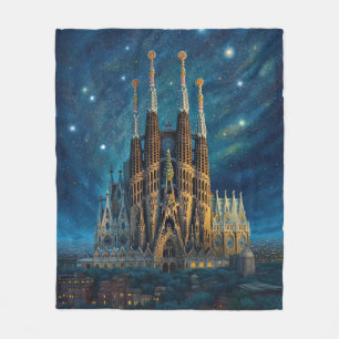 Cobertor De Velo O Sonho Estrelado de Gaudi Barcelona Sagrada Fam