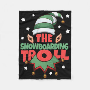 Cobertor De Velo O Troll de Snowboard Engraçado Pajama de Natal - S