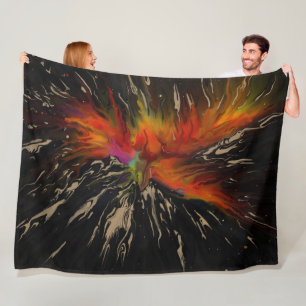 Cobertor De Velo O Voo da Fênix – Renascimento Abstrato Ígneo