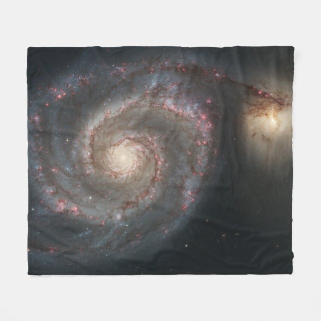 Cobertor De Velo O Whirlpool Galaxy M51 e Companion no espaço (Frente (Horizontal))