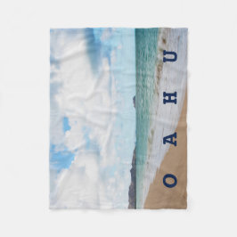 Cobertor De Velo Oahu Hawaii Ocean Waves & Beach