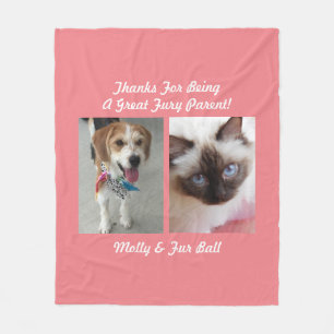 Cobertor De Velo Obrigado Ao Excelente Fury Parent DIY Pet Message 