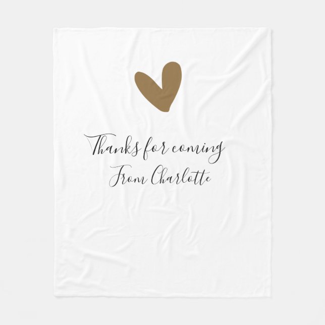 Cobertor De Velo obrigado por vir adicionar nome mensagem de texto  (Frente)