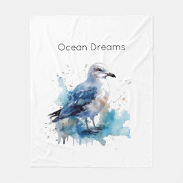 Cobertor De Velo Ocean Breeze: Watercolor Seagull
