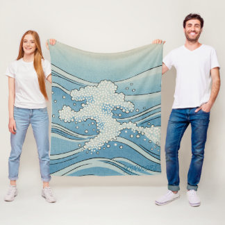 Cobertor De Velo Ocean Wave Art Print – Japanese Woodblock Style