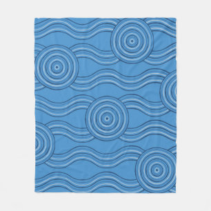Cobertor De Velo Oceano artístico aborígene