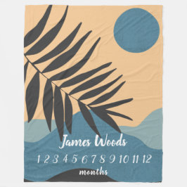 Cobertor De Velo Oceano Mensal Milestone Baby Blanket