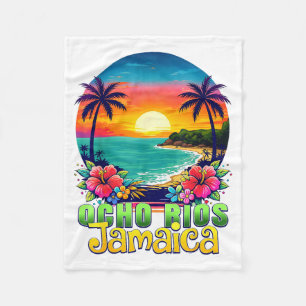 Cobertor De Velo Ocho Rios Jamaica Praia Pôr do Sol Tropical Verão