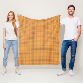 Cobertor De Velo Ochre Tartan Pattern Fleece Blanket