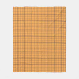 Cobertor De Velo Ochre Tartan Pattern Fleece Blanket