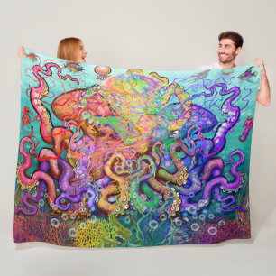 Cobertor De Velo Octopi Fleece Blanket