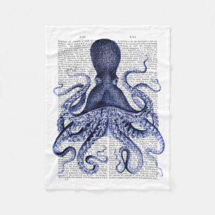 Cobertor De Velo Octopus azul