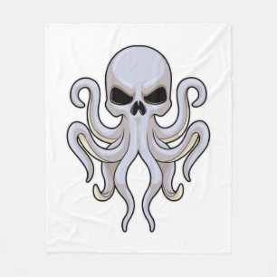 Cobertor De Velo Octopus com 8 Braços e Crânio