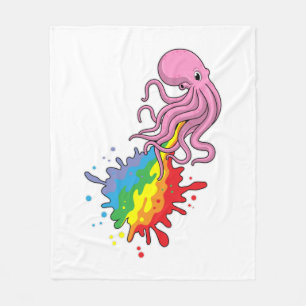Cobertor De Velo Octopus com arco-íris