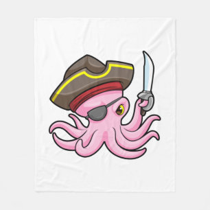 Cobertor De Velo Octopus como Pirata com Saber & Eleye
