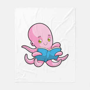 Cobertor De Velo Octopus na leitura de um livro