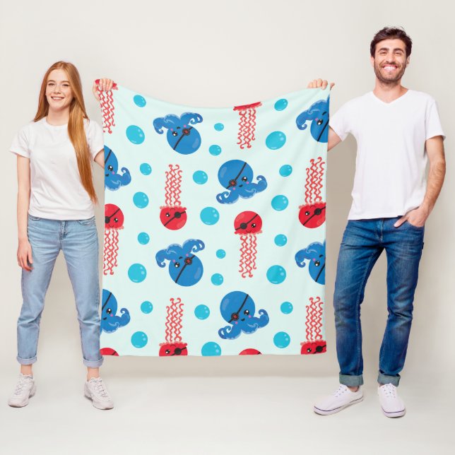 Cobertor De Velo Octopus Pirata, Jellyfish Pirata, Animais do Mar (In Situ)