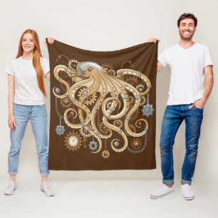 Cobertor De Velo Octopus Steampunk Surreal Style Machine