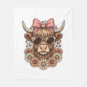 Cobertor De Velo Óculos de sol de vaca das Terras Altas fofos Laço 