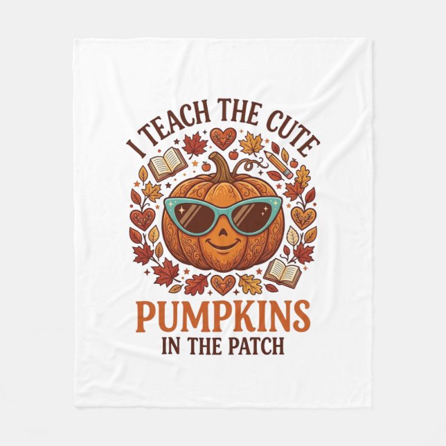 Cobertor De Velo Óculos de Sol Halloween Teach Cute Pumpkins Patch_ (Frente)