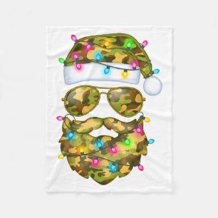 Cobertor De Velo Óculos de sol Papai Noel Camuflado Natal Divertido